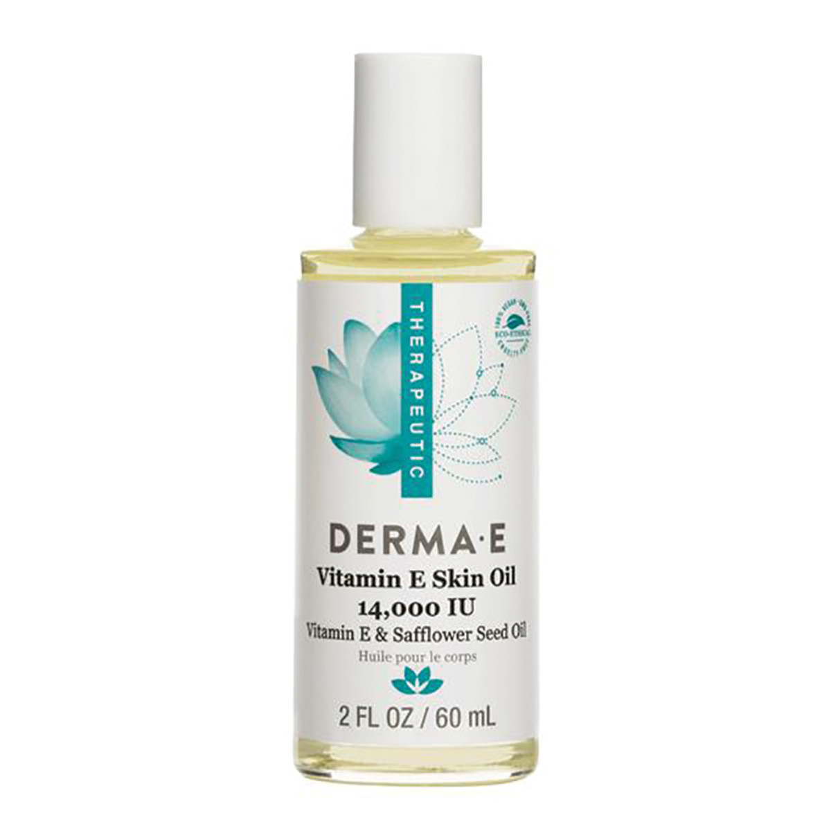 DermaE Therapeutic Vitamin E Skin Oil (14,000IU) with Vitamin E & Safflower Seed Oil 60ml